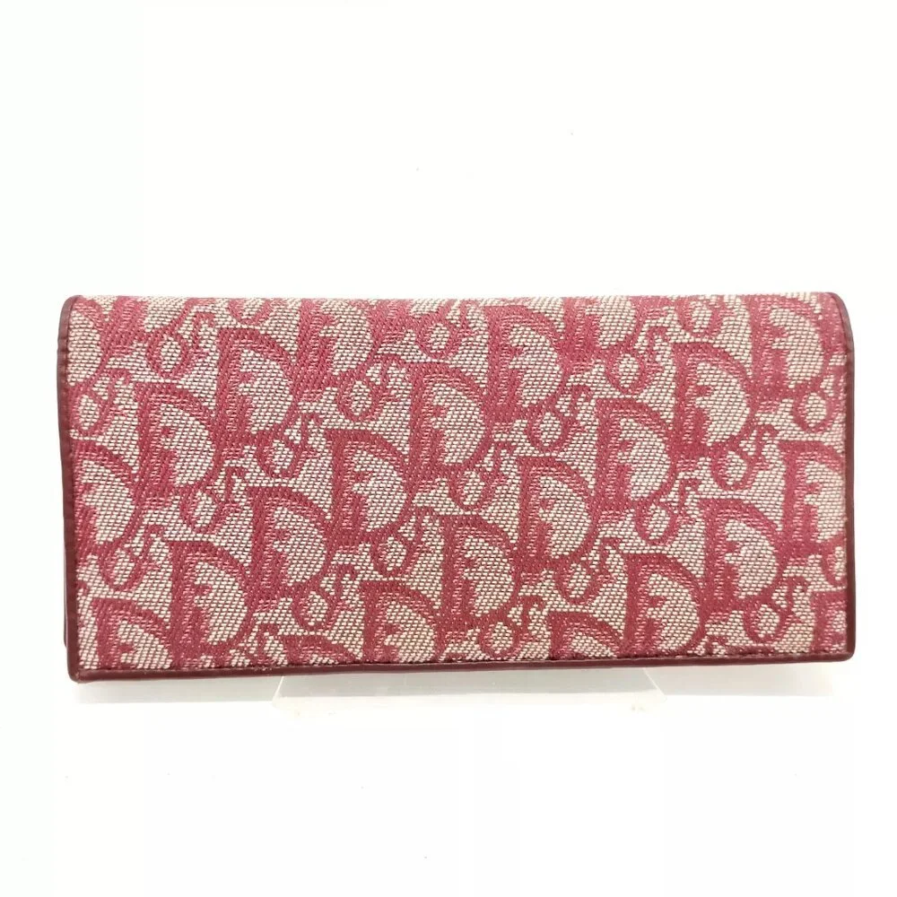 Christian Dior Long Wallet Bordeaux Canvas
